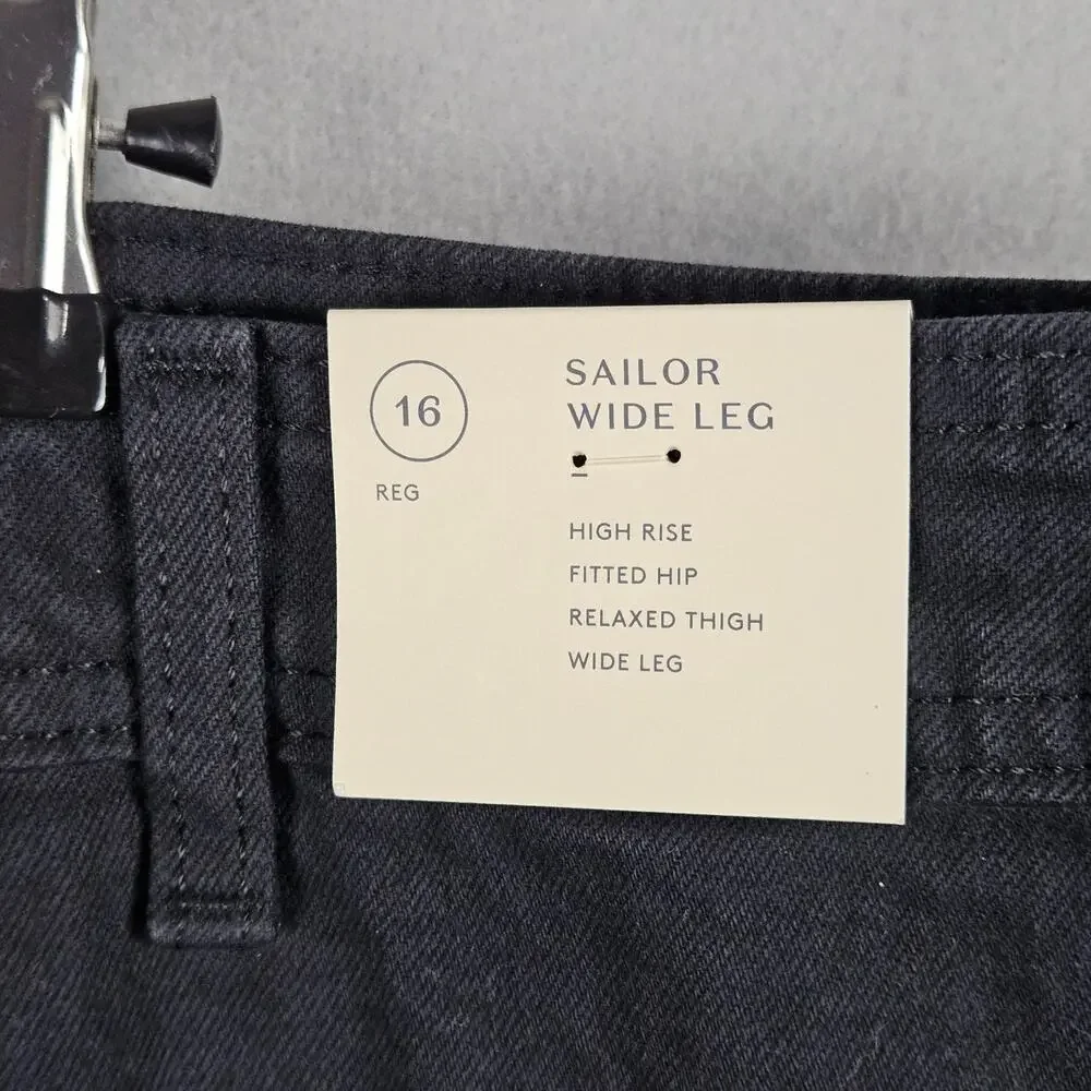 Universal Thread Sailor Wide Leg Jeans Size 16 Womens Black Baggy High Rise
